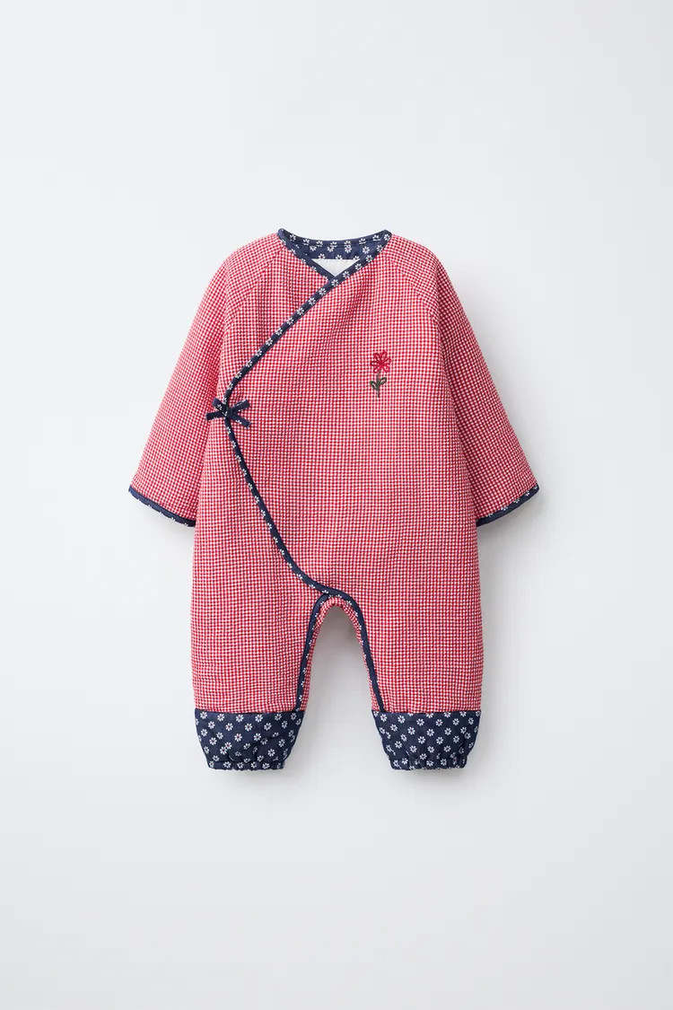 EMBROIDERED GINGHAM SWEATSHIRT | Zara US