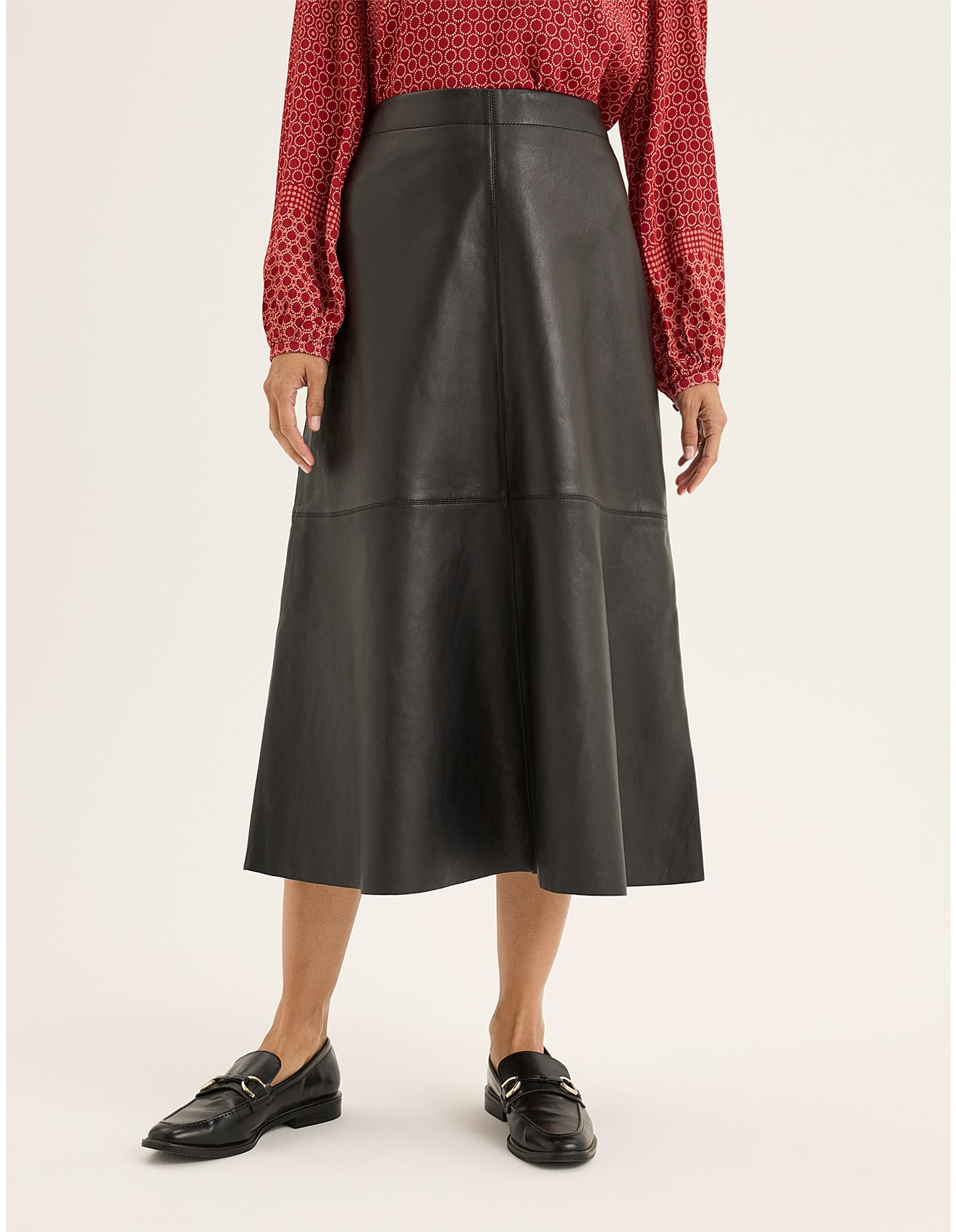 Raw Hide A-Line Leather Skirt | David Jones (Australia & New Zealand)