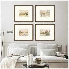 Petite Landscapes 17" Wide 4-Piece Framed Wall Art Set | Lamps Plus