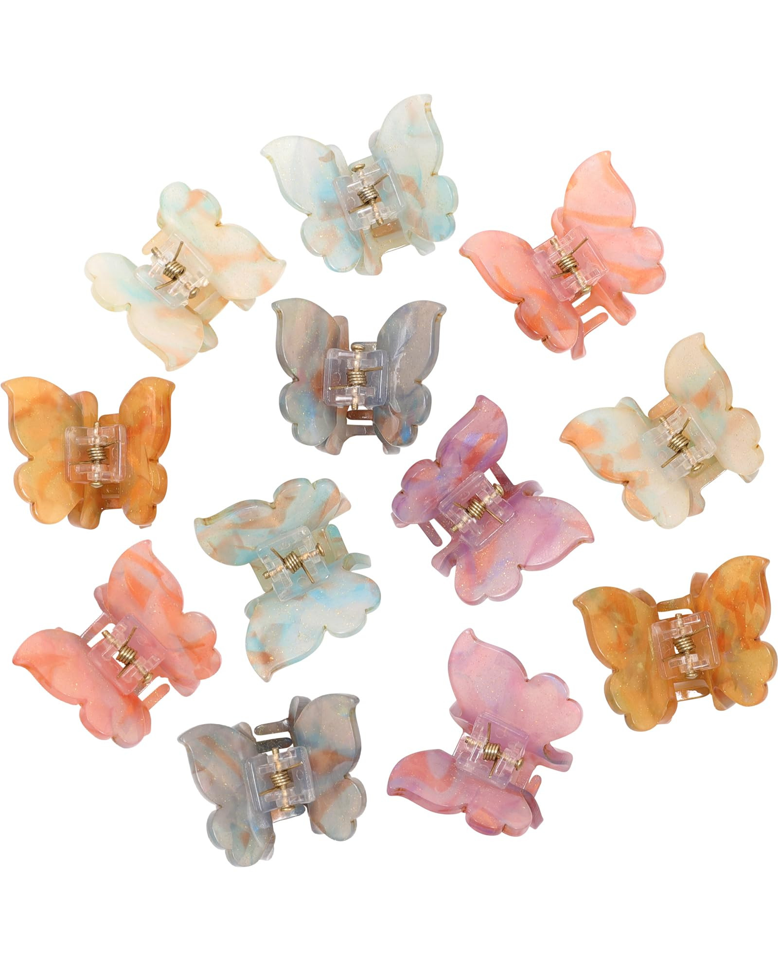 Sequins Butterfly Hair Clips - 12PCS Small Clamps for Thin Hair Styling Accessories, Classic Claw... | Amazon (US)