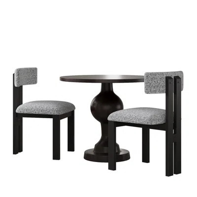 3- Piece Dining Set,Upholstered Dining Chairs With Metal Legs (Set Of 2) + Round Dining Table | Wayfair North America