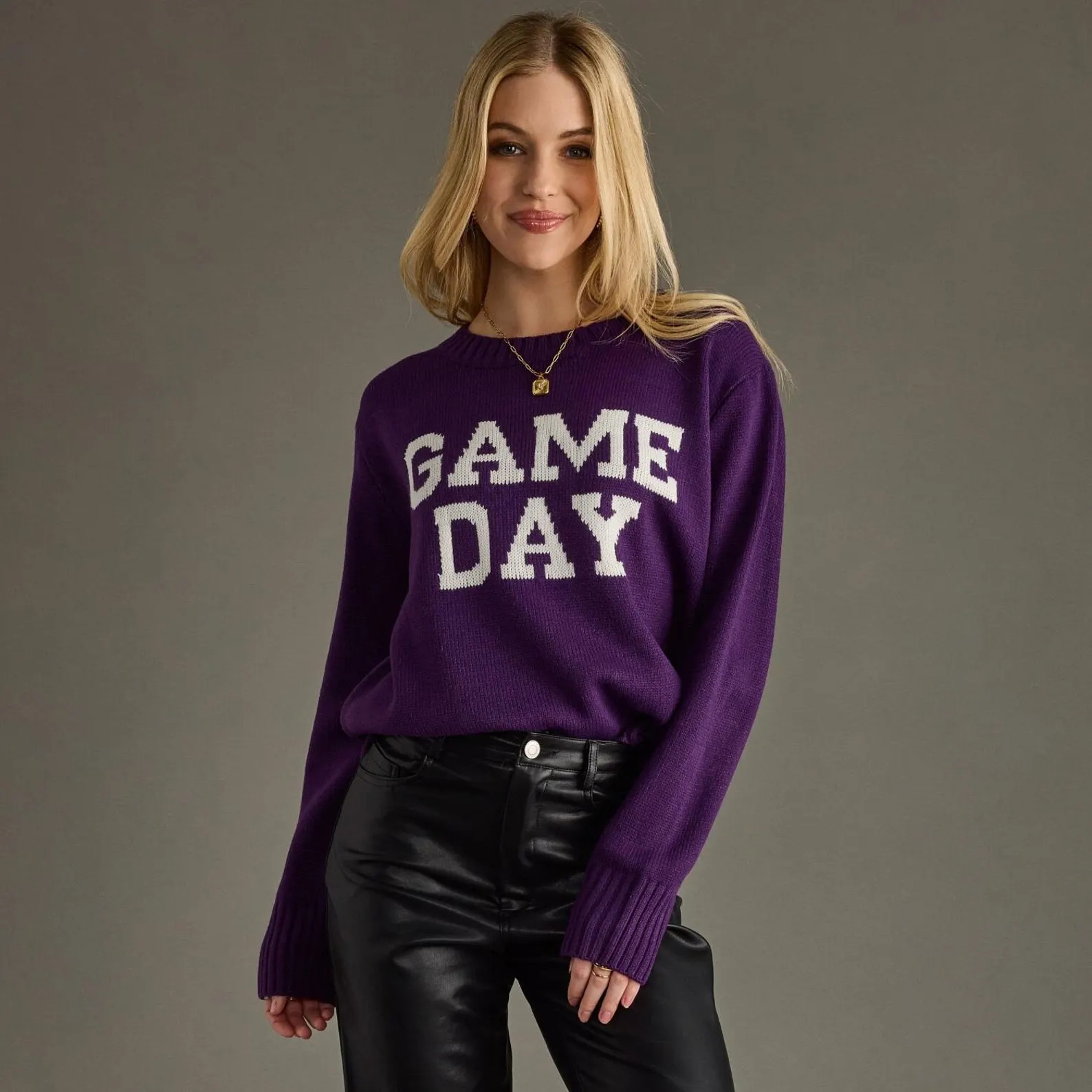 Purple Game Day Sweater | Game Day | Fall Sweater | Women's Sweater | Purple Sweater | Knit Sweat... | Etsy (Global)
