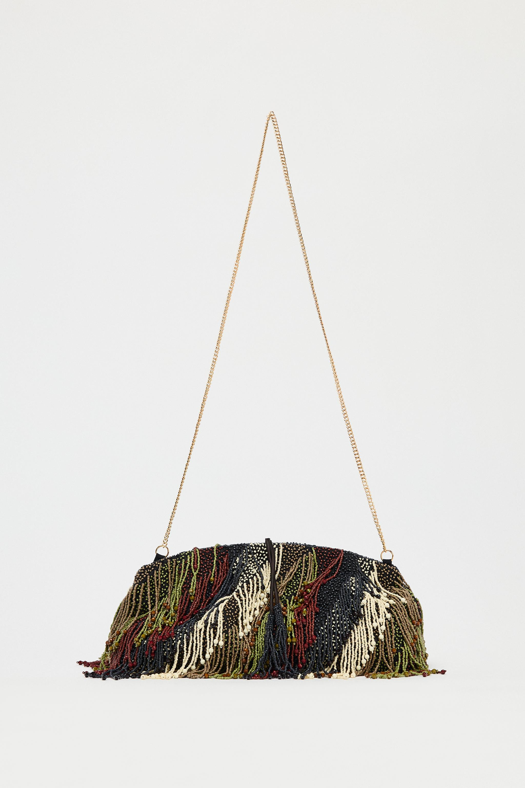 SEQUINED FRINGE CLUTCH | Zara US