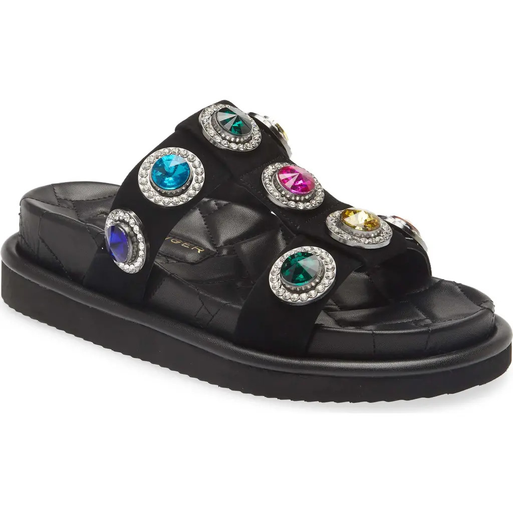 Kurt Geiger London Orson Crystal Slide Sandal in Black at Nordstrom Rack, Size 6 | Nordstrom Rack