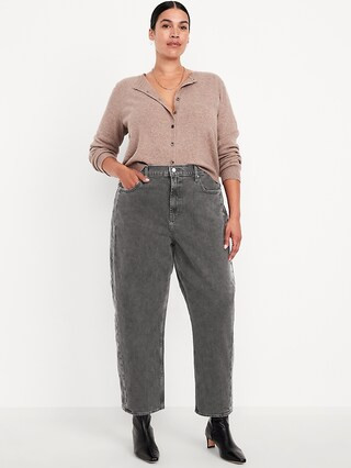 High-Waisted Barrel Ankle Jeans | Old Navy (US)
