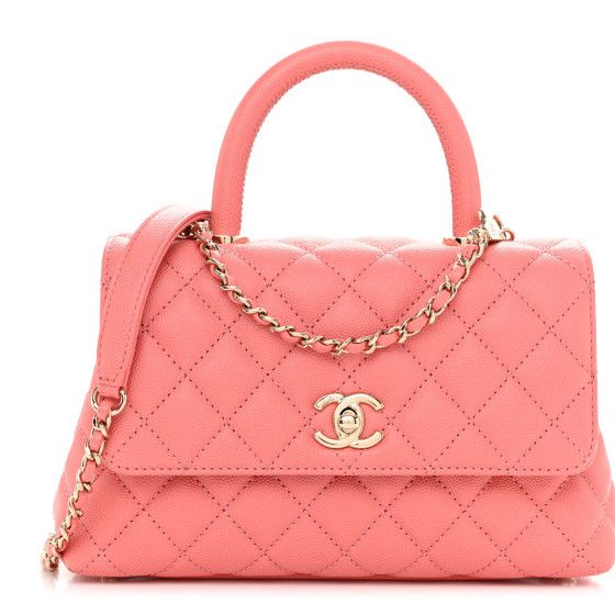 Caviar Quilted Mini Coco Handle Flap Pink | FASHIONPHILE (US)