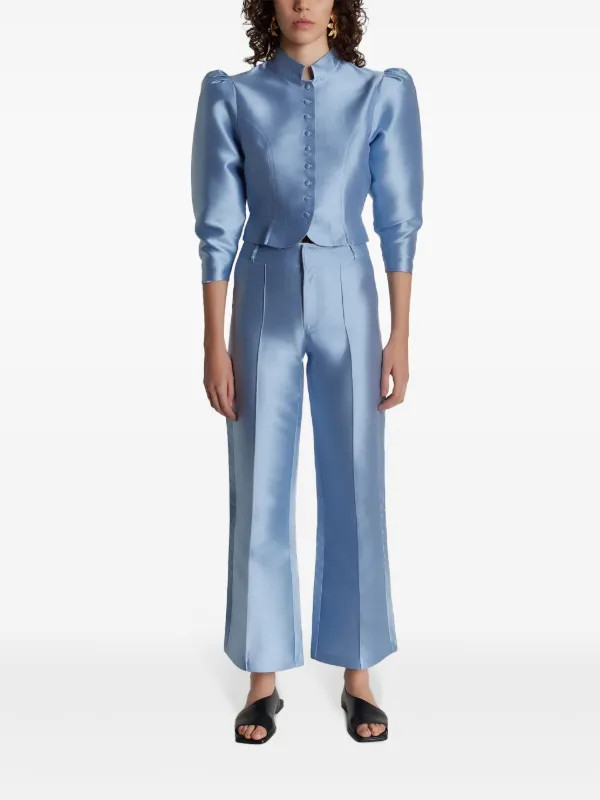DESTREE Yoshi pressed-crease Trousers  | Blue | FARFETCH | Farfetch Global