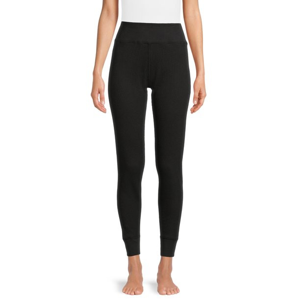 Hanes Women's Relaxed Fit Waffle Knit Thermal Tight with Yoga Waistband - Walmart.com | Walmart (US)