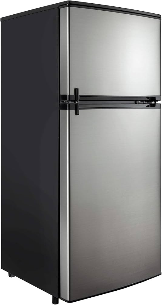 RecPro RV Refrigerator Stainless Steel | 4.3 Cubic Feet | 12V | 2 Door Fridge | Amazon (US)
