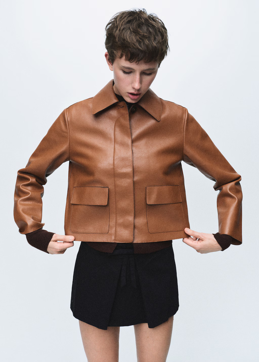 Faux-leather jacket with pockets | Mango (US/MX/AU)