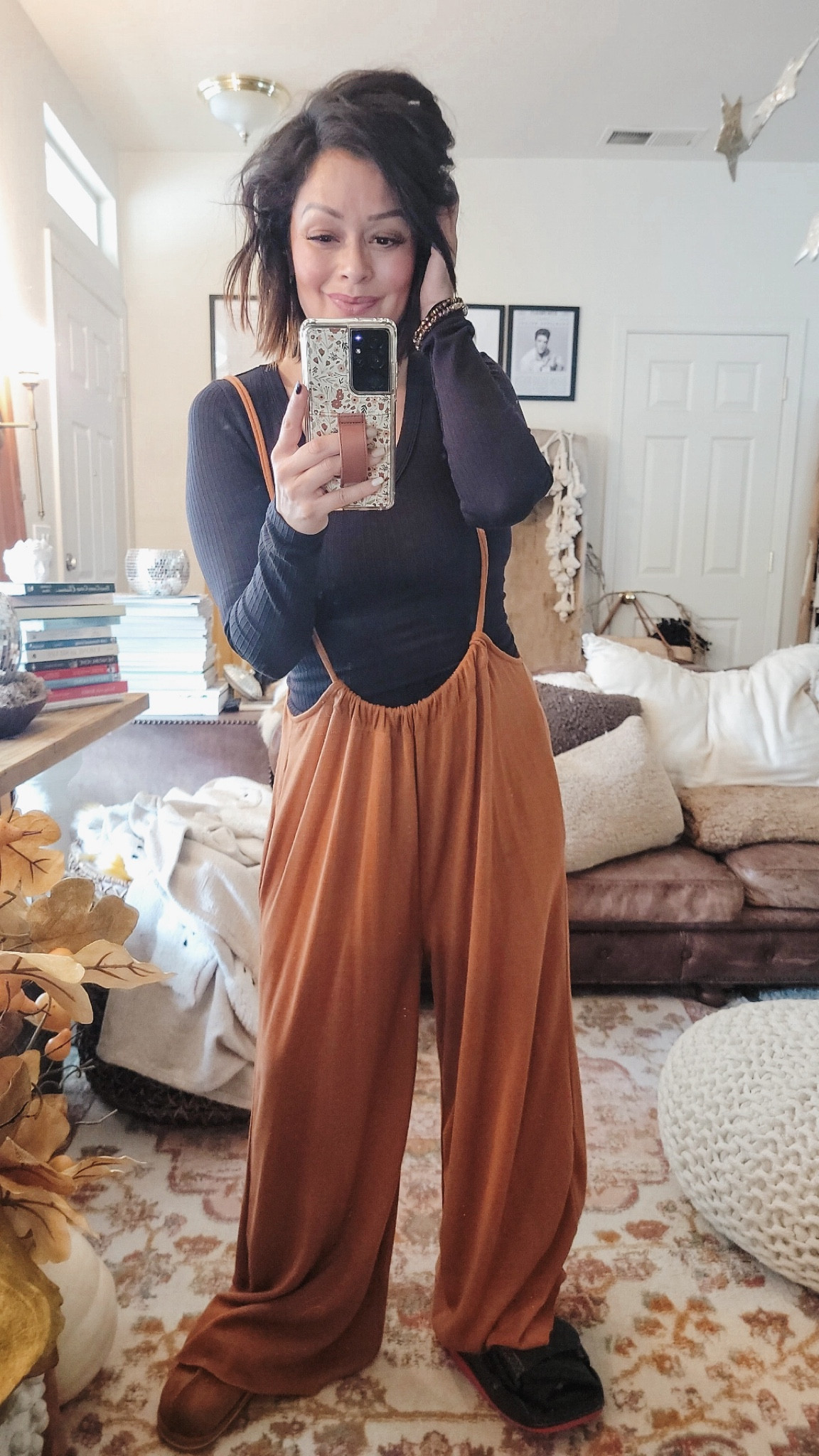 Wearing a small in the top & runs tts super comfortable!

Wearing a 6in the slippers so cozy! 

Fall outfit
Work from home
Fall jumpsuit 

#LTKTravel #LTKSaleAlert #LTKSeasonal