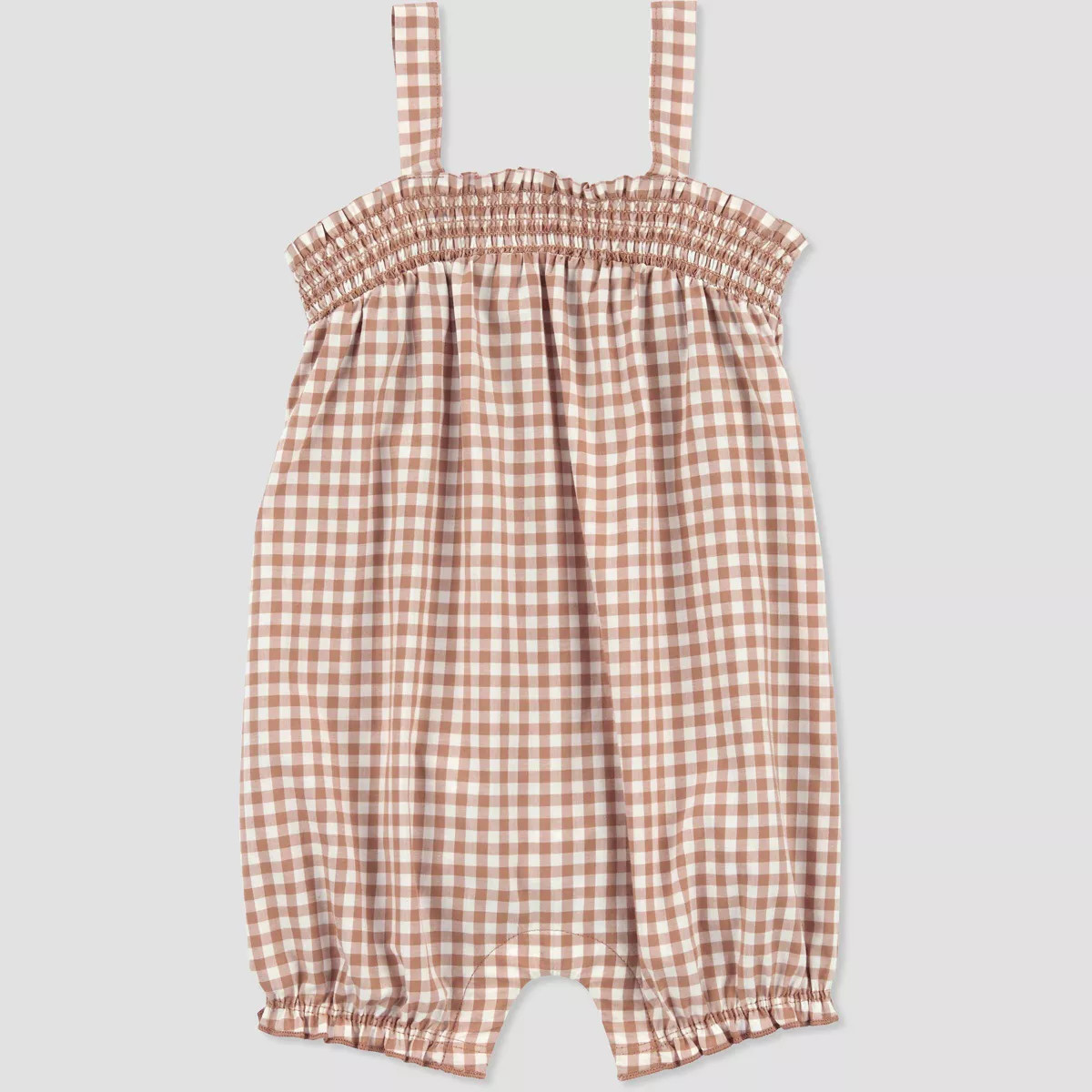 Carter's Just One You® Baby Girls' Gingham Romper - Brown/White | Target