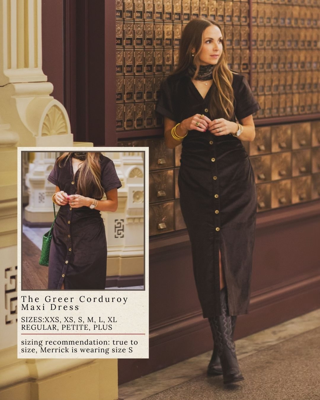 @Anthropologie x Merrick’s Art Greer Corduroy dress- wearing a small!

#LTKgrwm
