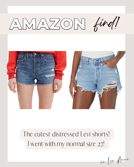 Distressed Levi shorts on Amazon! Fits tts!

Lee Anne Benjamin 🤍