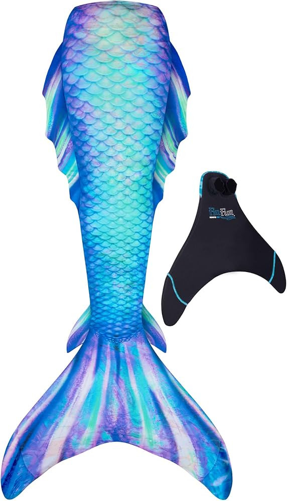 Fin Fun Atlantis Kids Wear-Resistant Mermaid Tails for Swimming - Monofin Included - Kids Sizes | Amazon (US)