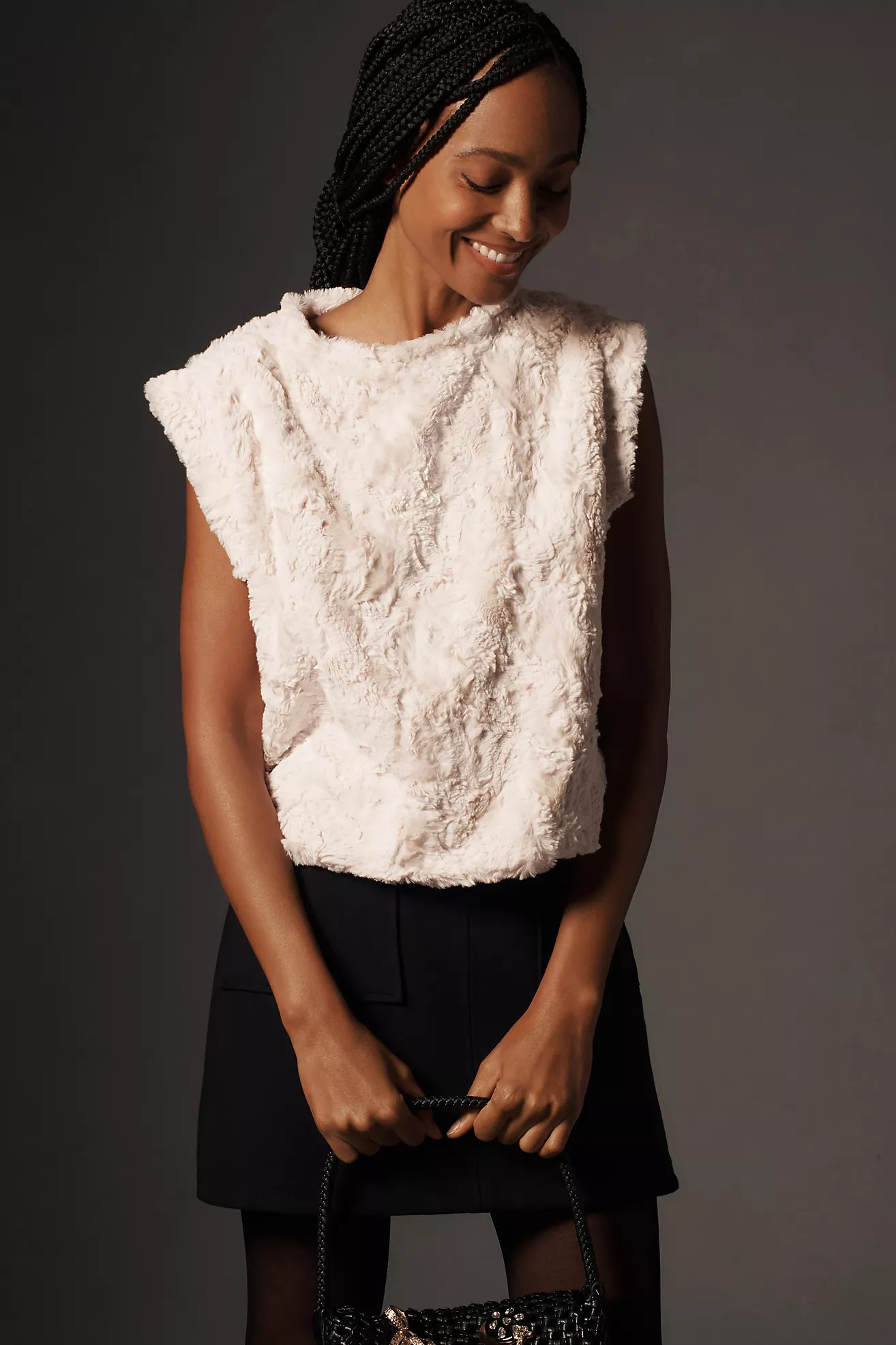 Maeve Faux Fur Muscle Tank | Anthropologie (US)