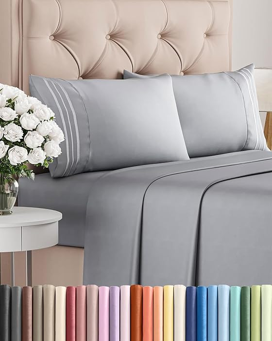 Full Size 4 Piece Sheet Set - Comfy Breathable & Cooling Sheets - Hotel Luxury Bed Sheets for Wom... | Amazon (US)