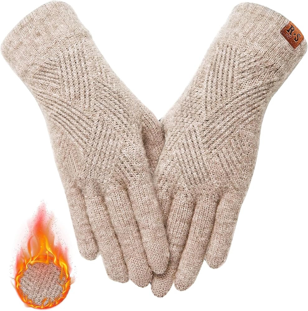 REACH STAR Winter Gloves, Thermal Knit Lining Warm Gloves | Amazon (US)