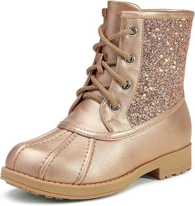 DREAM PAIRS Girls Side Zipper Glitter Ankle Boots(Toddler/Little Kid/Big Kid) | Amazon (US)