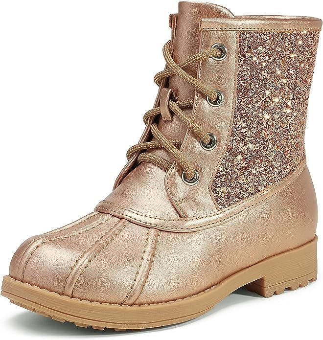 DREAM PAIRS Girls Side Zipper Glitter Ankle Boots(Toddler/Little Kid/Big Kid) | Amazon (US)