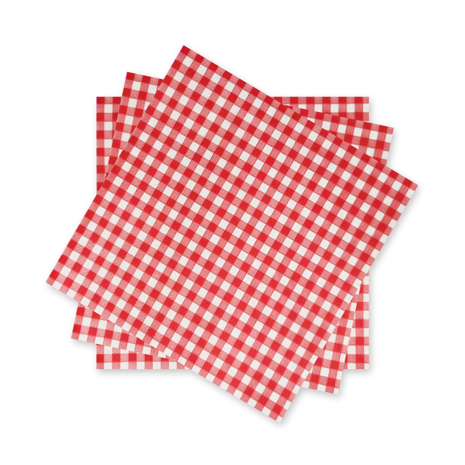 Gatherfun Disposable Red and White Gingham Paper Napkins (Pack of 50) | Amazon (US)