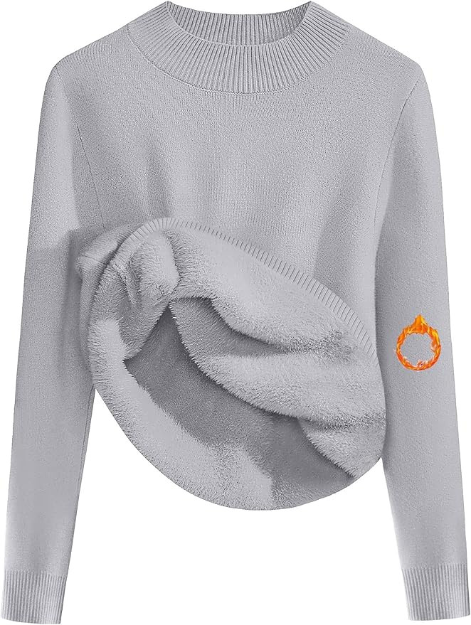 Zeagoo Women's Fleece Sherpa Lined Sweater Mock Neck Long Sleeve Thermal Shirt 2025 Fall Winter F... | Amazon (US)