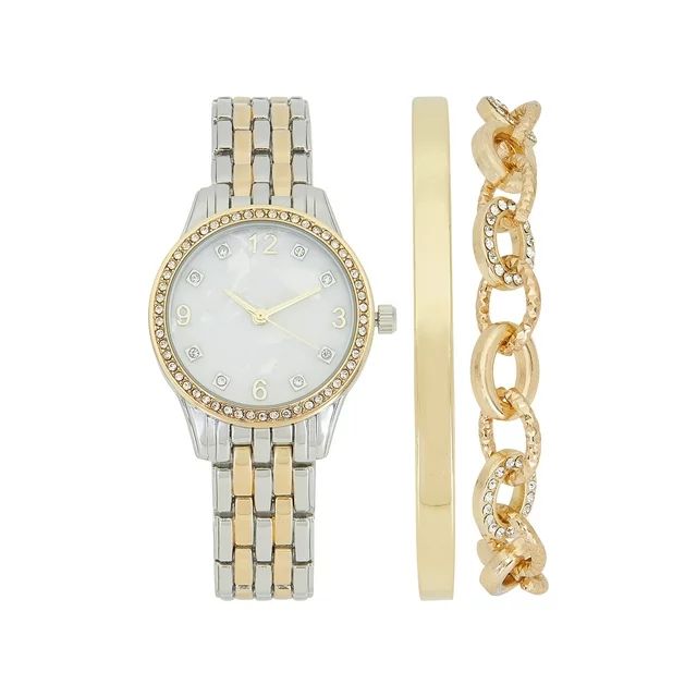Time and Tru Ladies Adult Round Analogue Watch with Matching Bracelet Set | Walmart (US)