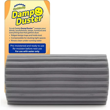 Scrub Daddy Damp Duster Magical Sponge for Cleaning Venetian & Wooden Blinds Vents Radiators Skirting Boards Mirrors and Cobwebs Traps Dust Grey | Walmart (US)