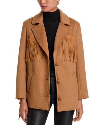Cinq à Sept Keeley Fringe Trim Coat  | Bloomingdale's Women | Bloomingdale's (US)