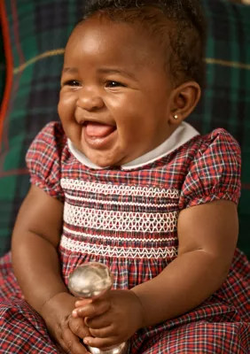 Ralph Lauren Childrenswear Baby Girls Plaid Smocked Cotton Dress & Bloomer, 12 Months | Belk