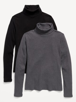 Long-Sleeve Rib-Knit Turtleneck Top 2-Pack for Women | Old Navy (US)