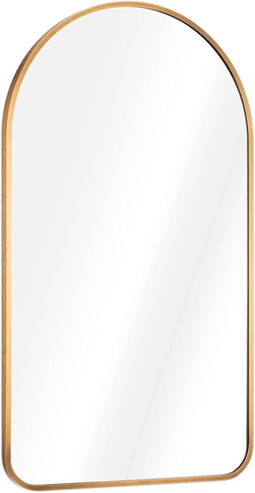 Navaris Arched Wall Mirror - Golden Arch Framed Mirror - 17.7"x31.5" Wall-Mounted Mirror with Gol... | Amazon (CA)
