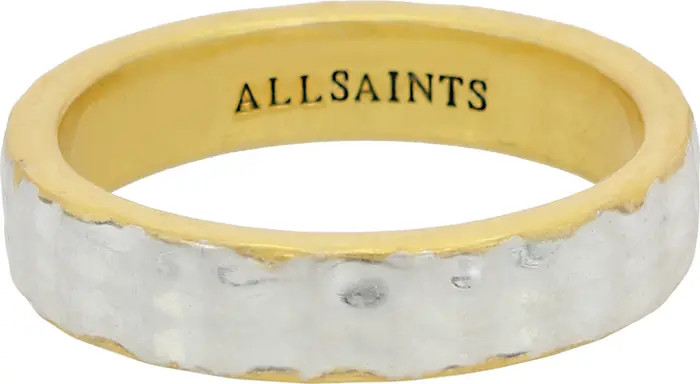 AllSaints Two-Tone Hammered Band Ring | Nordstrom | Nordstrom