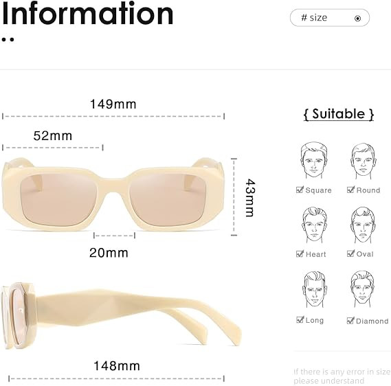 kimorn Rectangle Sunglasses for Women Men Trendy Retro Trendy Sun Glasses 90’s Vintage Square F... | Amazon (US)