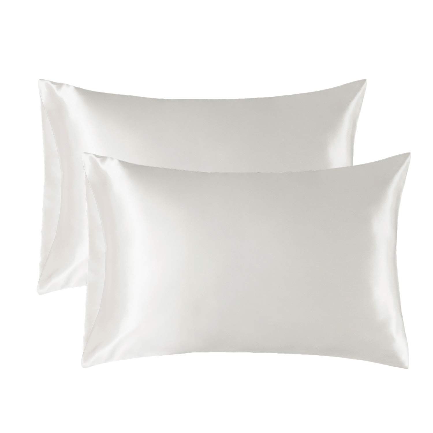 Bedsure Satin Pillowcase for Hair and Skin Queen - Ivory Silk Pillowcase 2 Pack 20x30 inches - Satin | Amazon (US)