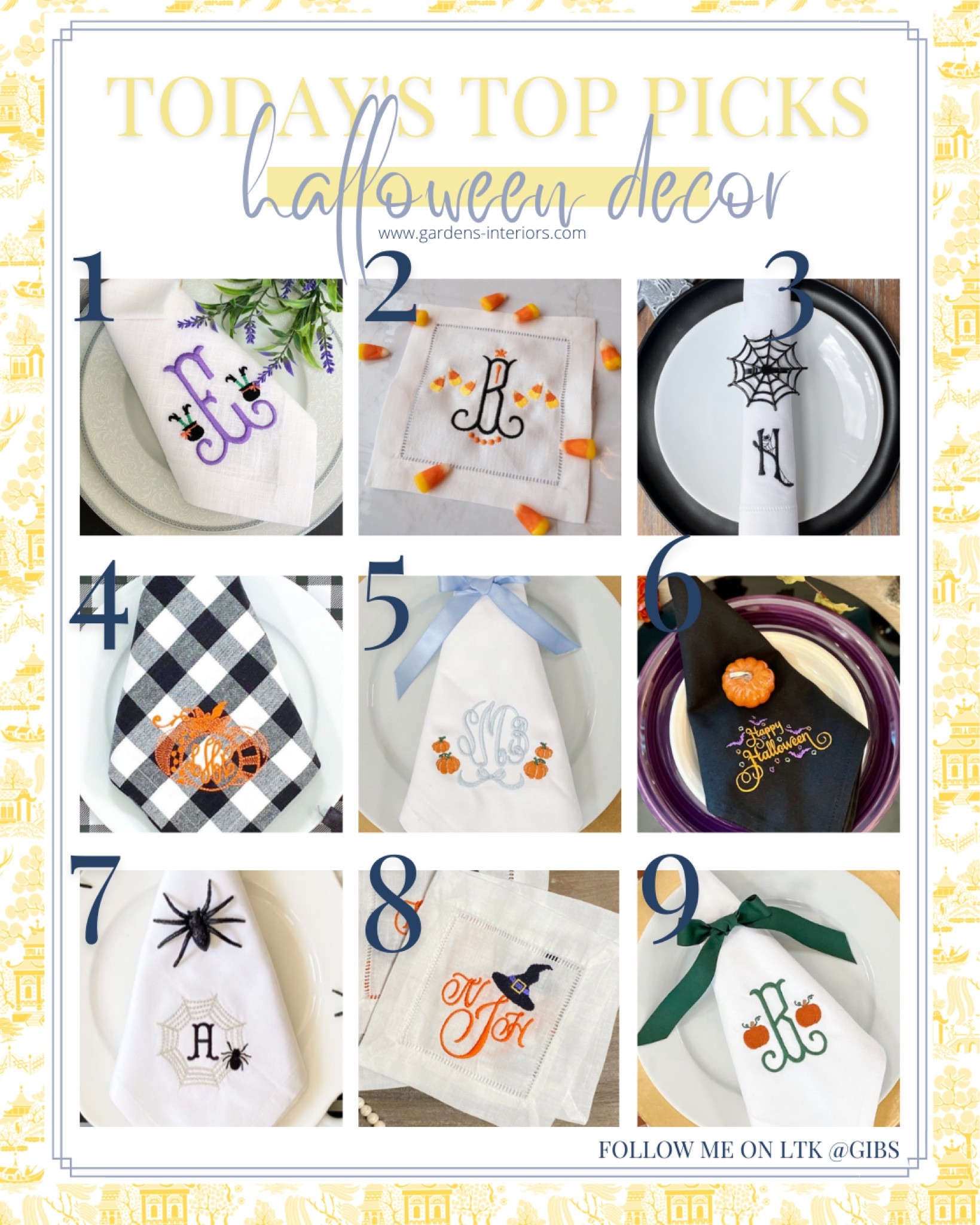Halloween Decor 

#falldecor #fall #halloween #hostessgifts #cocktailnapkins #monogrammednapkins

#LTKSeasonal #LTKunder50 #LTKhome