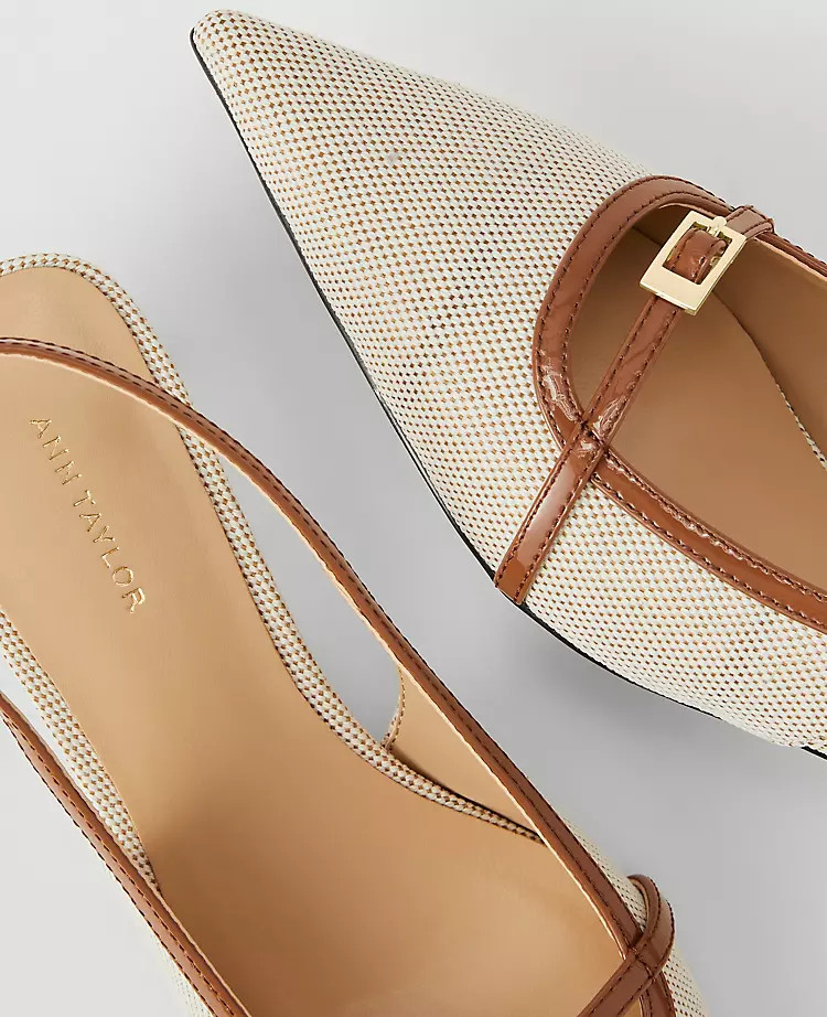 Buckle Kitten Heel Slingback Pumps | Ann Taylor