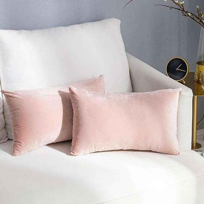 Stellhome Pack of 2 Super Soft Throw Pillow Covers Rectangle Solid Velvet Pillowcase for Bed Couc... | Amazon (US)