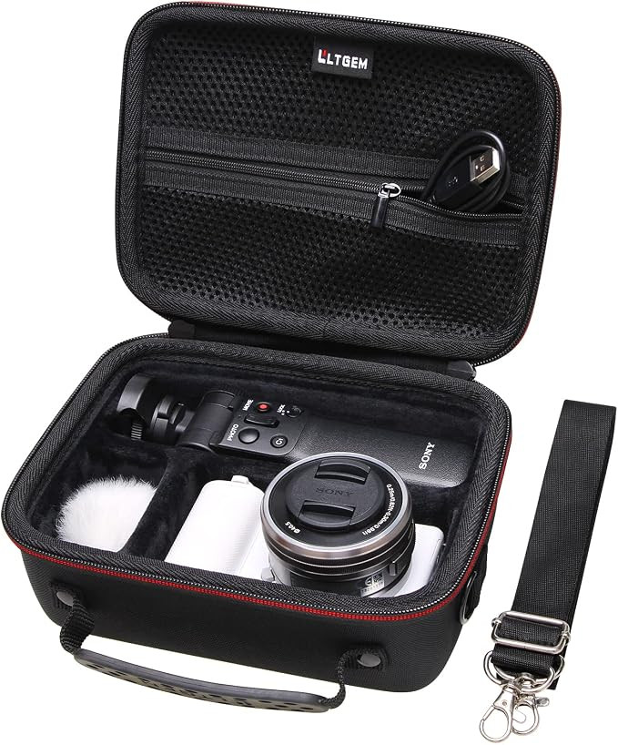 Hard Travel Carrying Case for Sony Alpha ZV-E10 / ZV-1 / ZV-1F / ZV-1 II Vlog Camera with Shoulder Strap by LTGEM, Fits Vlogger Accessory Kit Tripod and Microphone,Black | Amazon (US)