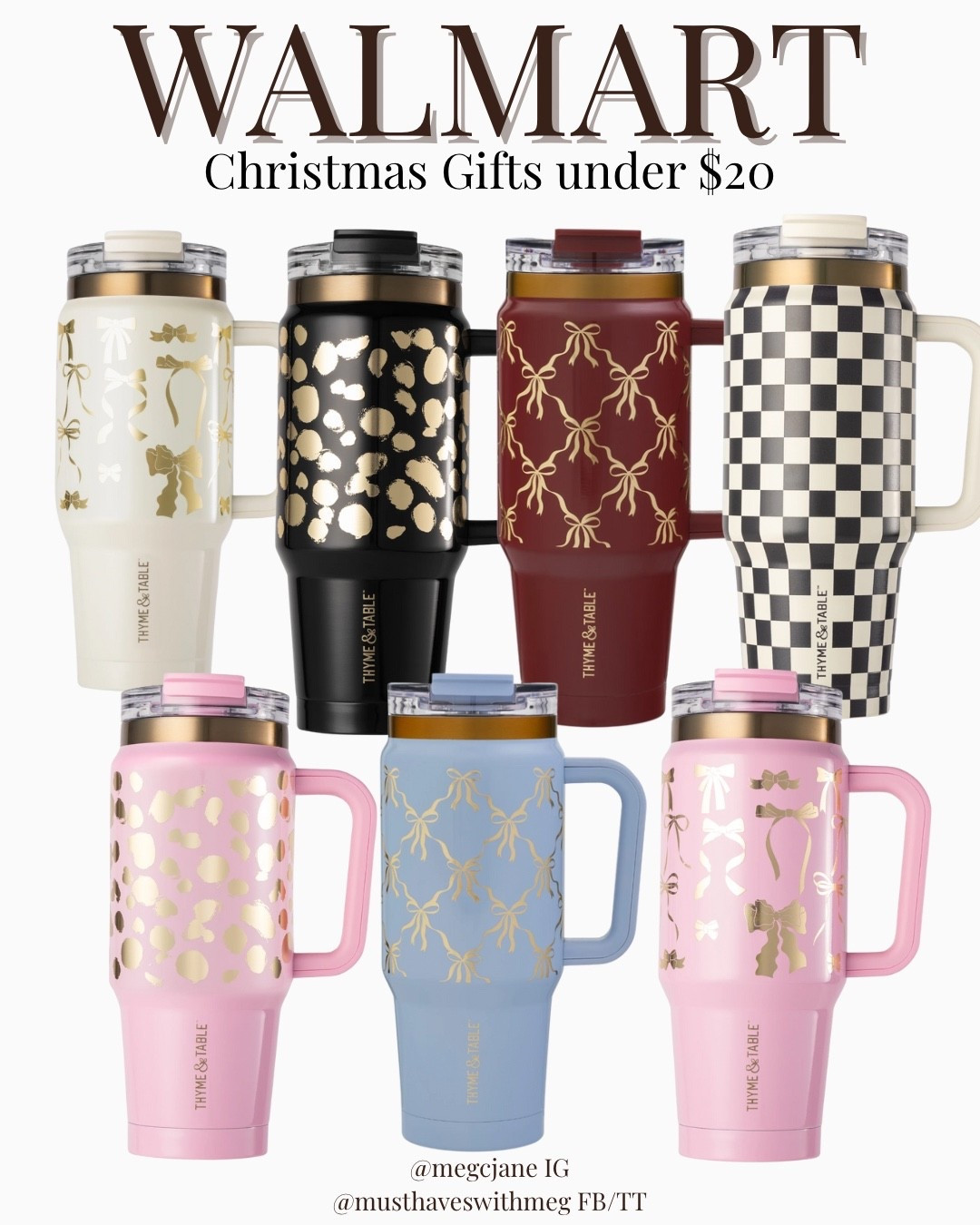The most gorgeous stainless steel tumblers are less than $20 at Walmart! These would make great affordable Christmas gifts! 🎁 

#LTKGiftGuide