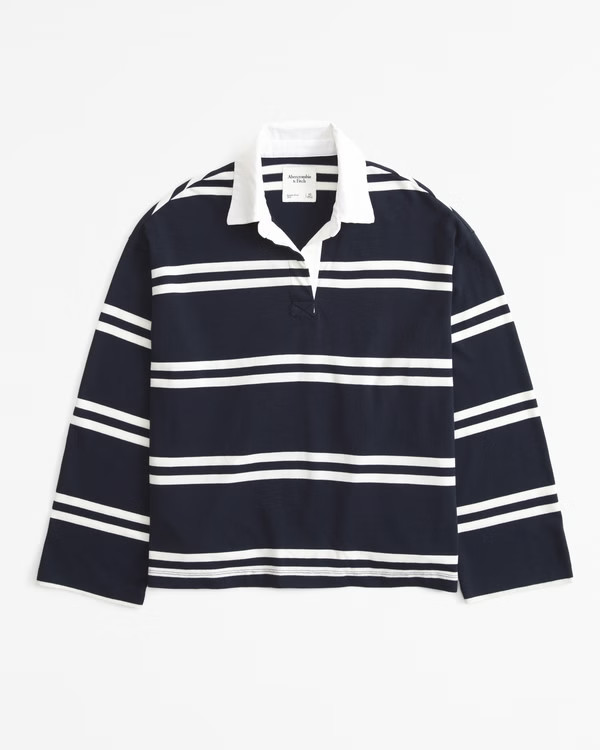 Long-Sleeve Rugby Polo Top | Abercrombie & Fitch (US)