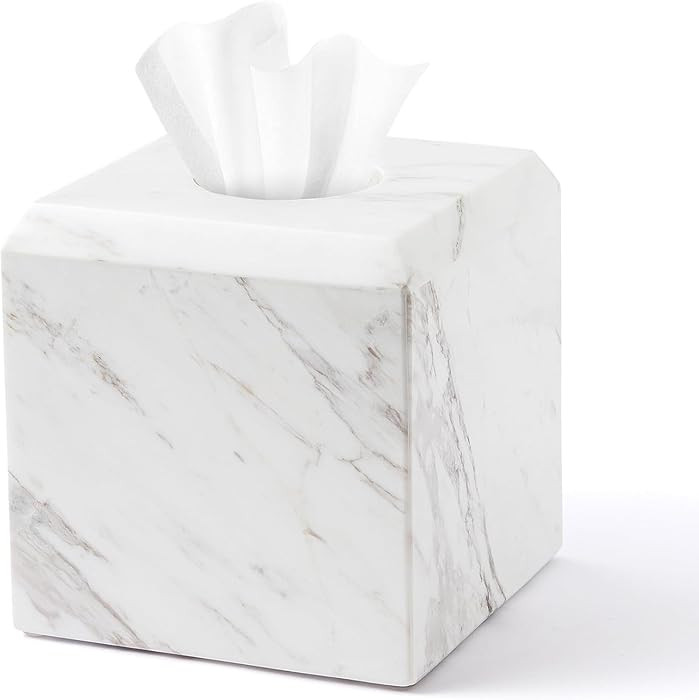 WORHE Tissue Box Cover Italy Natural Marble Heavy Duty Square Facial Toilet Paper Holder for Bath... | Amazon (CA)