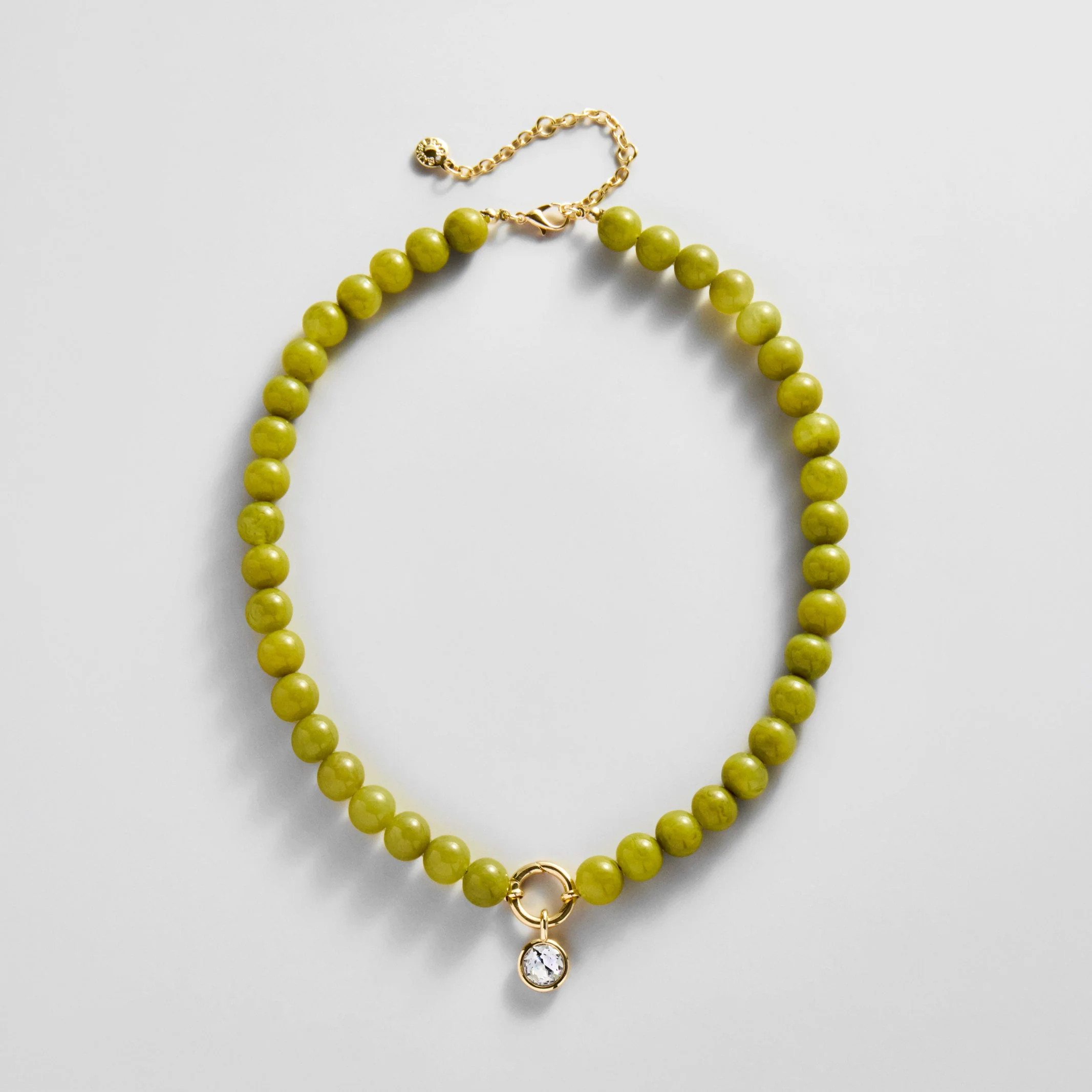 Janette Beaded Ring Necklace - Olive | BaubleBar