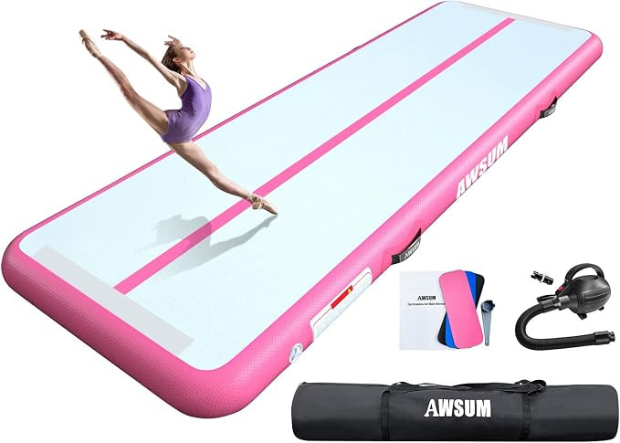AWSUM Inflatable Gymnastics Mat 10ft/13ft/16ft/20ft/23ft Training mat 4/8 inches Thick tumbling m... | Amazon (US)