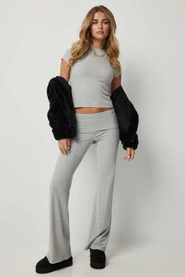 Fold Over Flare Leggings | Ardene