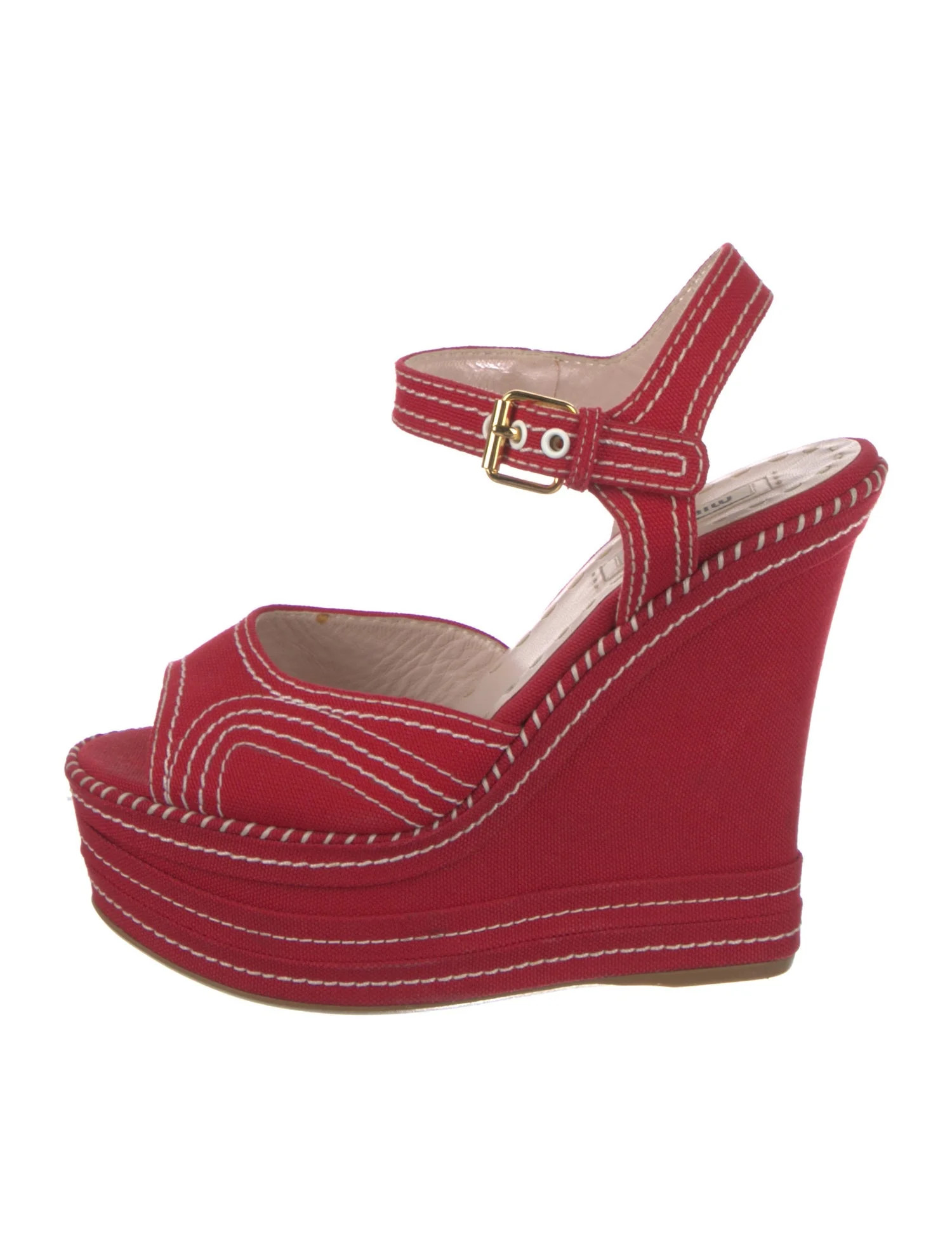 Miu Miu Canvas Sandals - Red Sandals, Shoes - MIU246401 | The RealReal | The RealReal