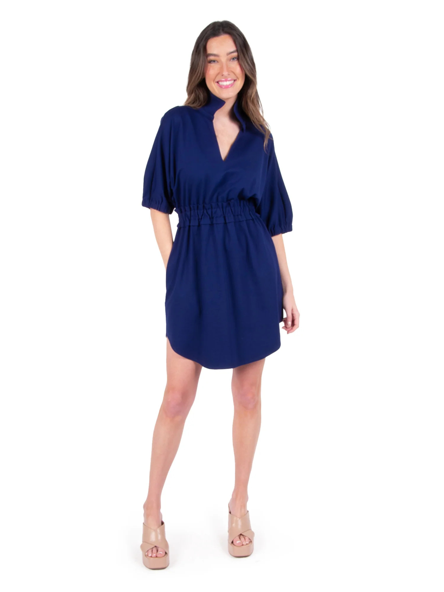 Palmer Dress - Navy Ponte | Emily McCarthy
