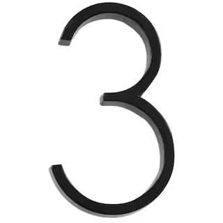 5 in. Black Floating or FLush House Number 3 | The Home Depot