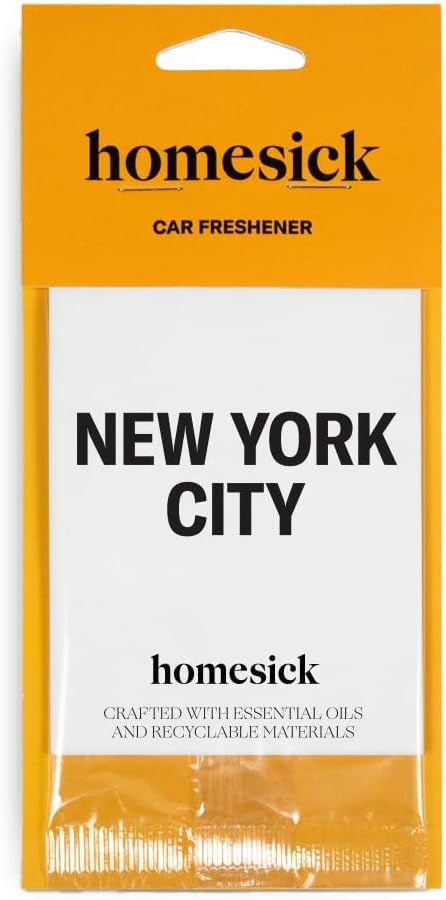 Homesick Premium Scented Car Air Freshener, New York City - Scents of Lemon, Grapefruit, Jasmine,... | Amazon (US)