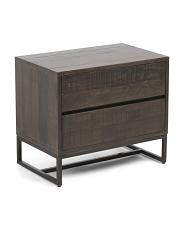 26x16x22 Elena Solid Pine And Metal 2 Drawer Nightstand | TJ Maxx